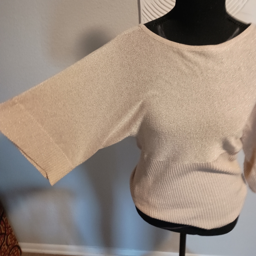 Vintage Willi Smith Gold And Cream Sweater